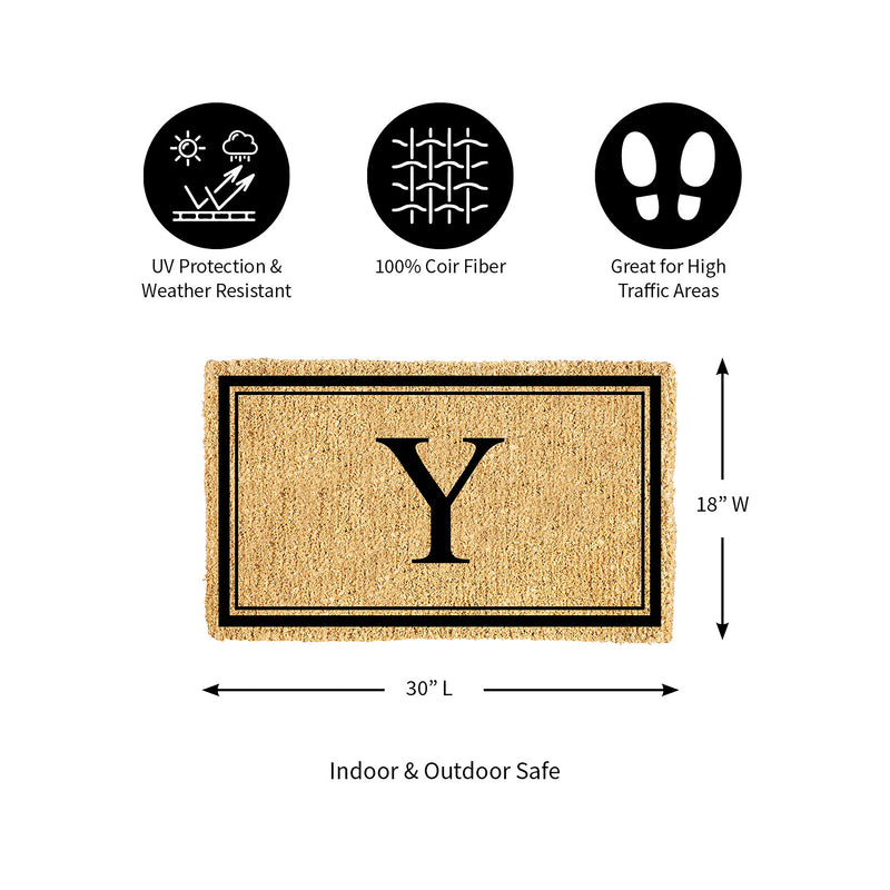 Monogram Coir Mat, Letter  "Y"