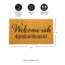 Welcome-ish Depends Who You Are Coir Mat