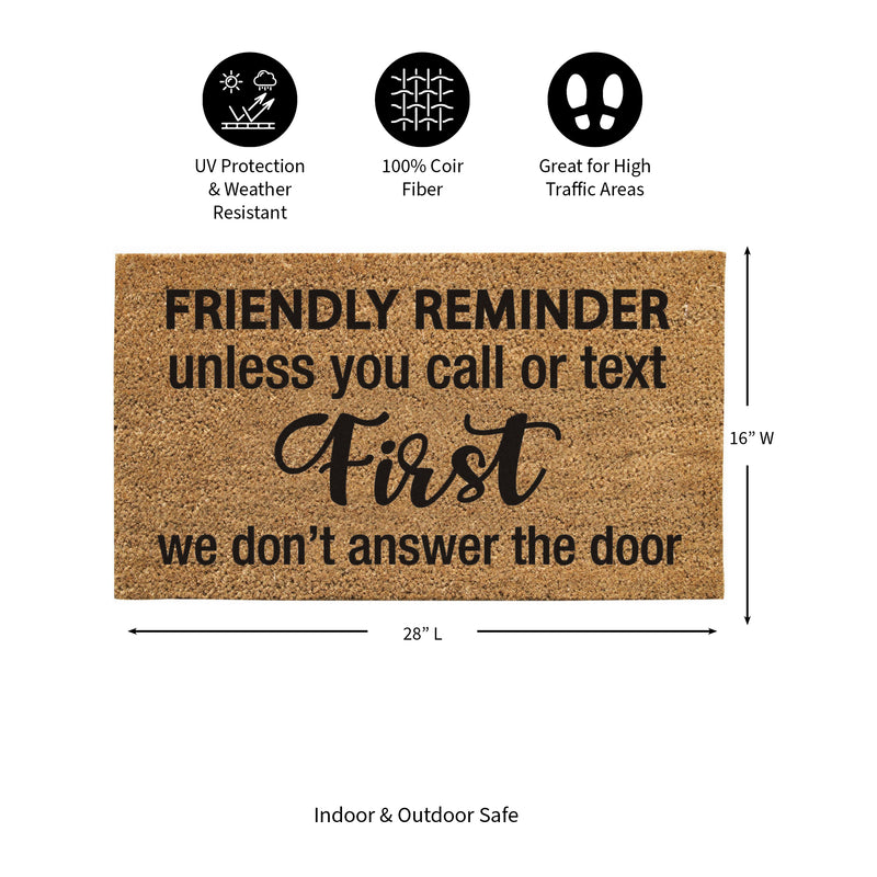 Friendly reminder Coir Mat