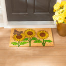 Sunflower Field Coir Mat with Rubber Embossed Butterfly