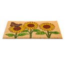 Sunflower Field Coir Mat with Rubber Embossed Butterfly