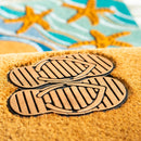 Beach Vibes Only Coir Mat with Rubber Embossed Flip Flops