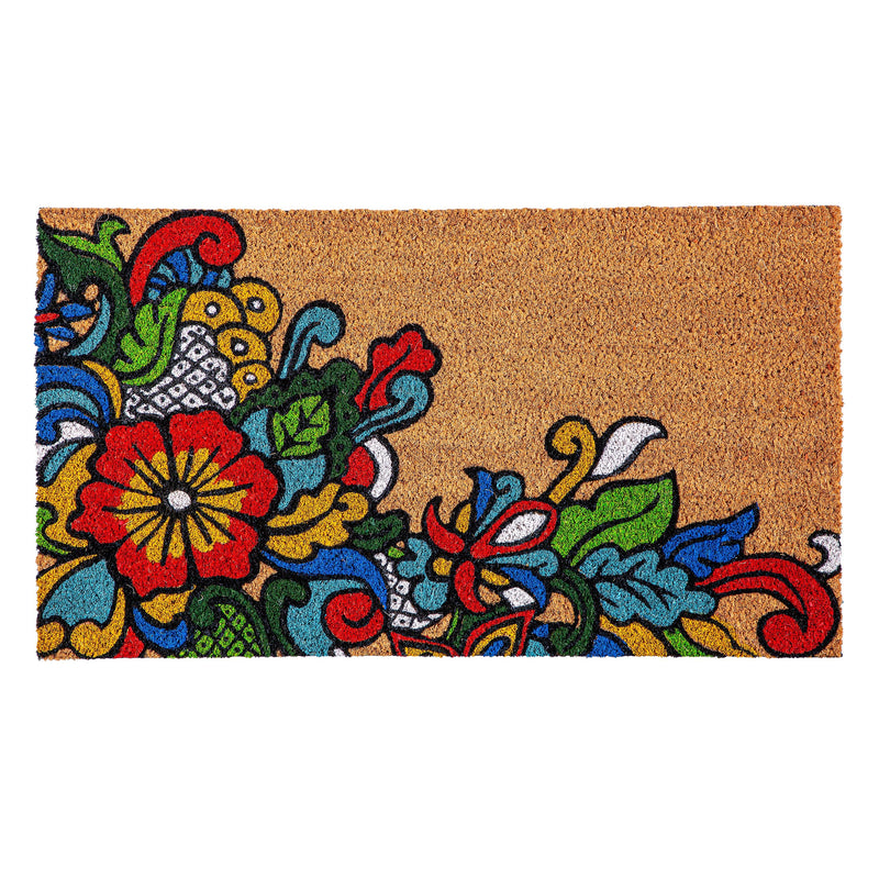 Bold Floral Coir Mat