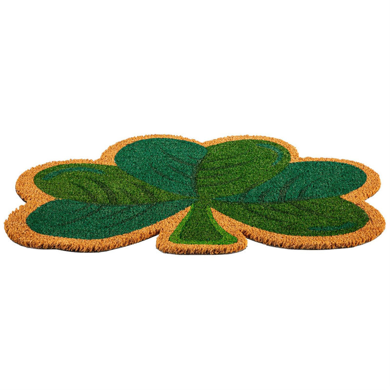 Happy St. Patrick's Day Shamrock Shaped Coir Mat