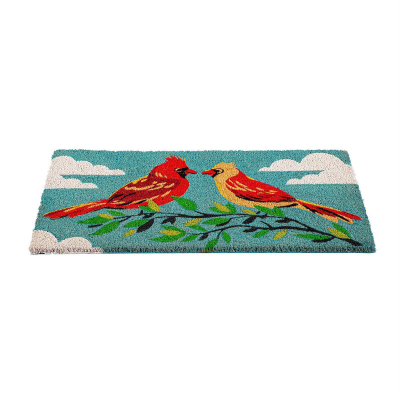 Sweet Cardinal Couple Coir Mat