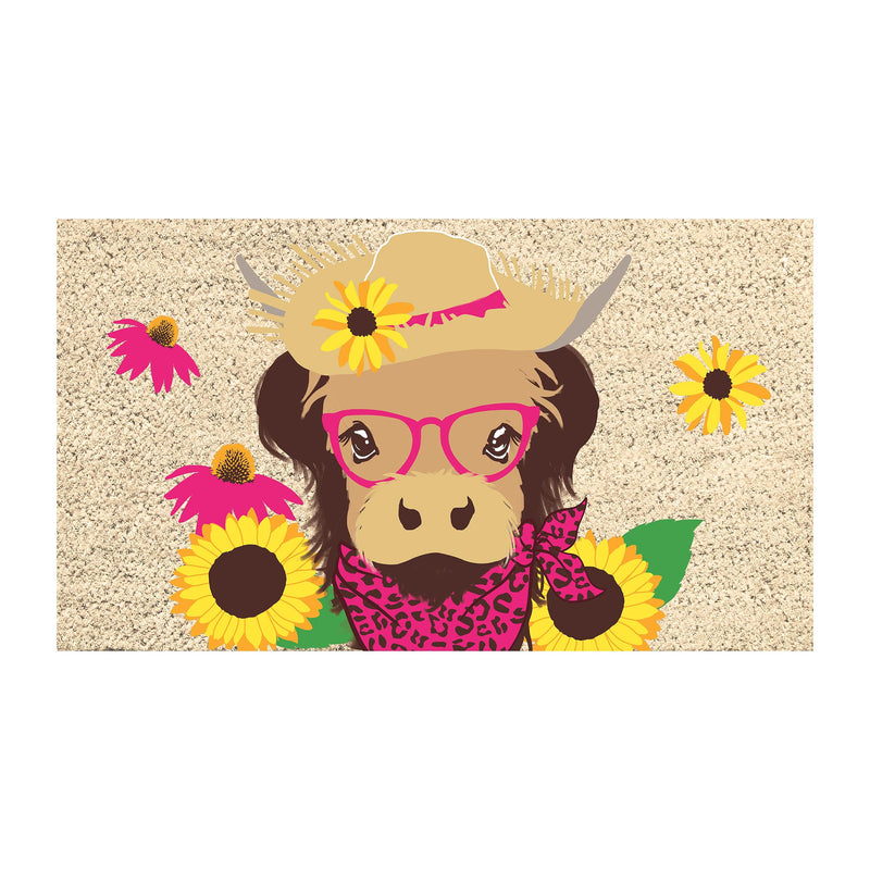 Summer Highland Cow Coir Mat
