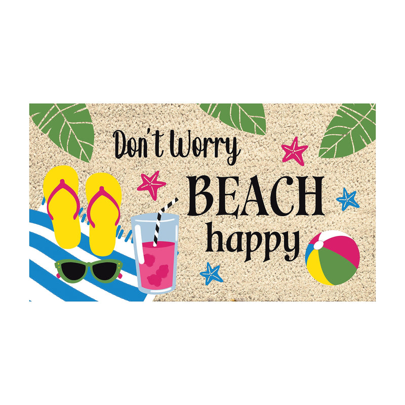 Don't Worry Beach Happy Coir Mat