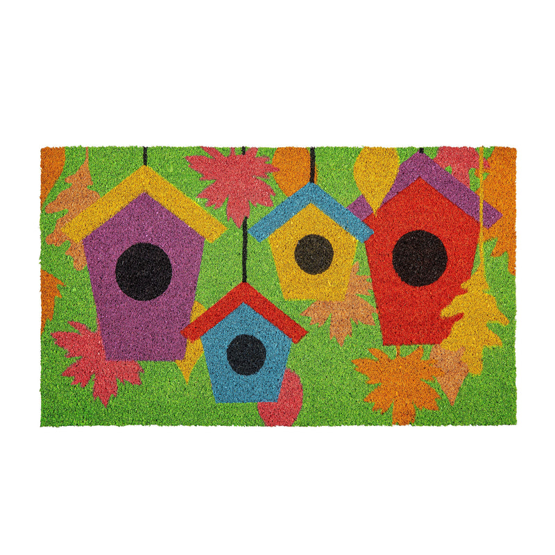 Flock Of Bird Houses Coir Mat