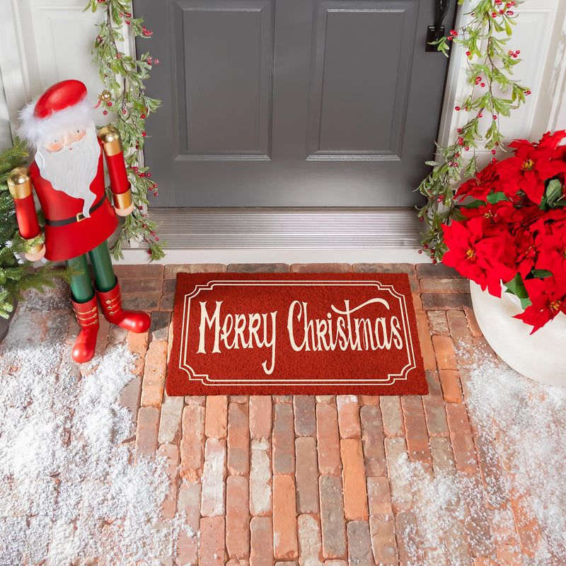 Bright Merry Christmas Coir Mat