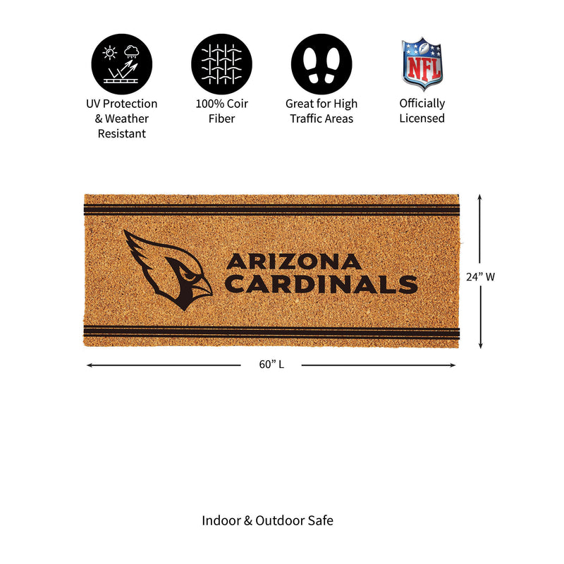 Arizona Cardinals Extra Large One Color Coir Mat, 60"x24"