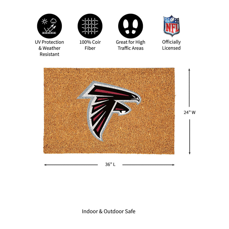 Atlanta Falcons Large Full Color Coir Mat, 36"x24"