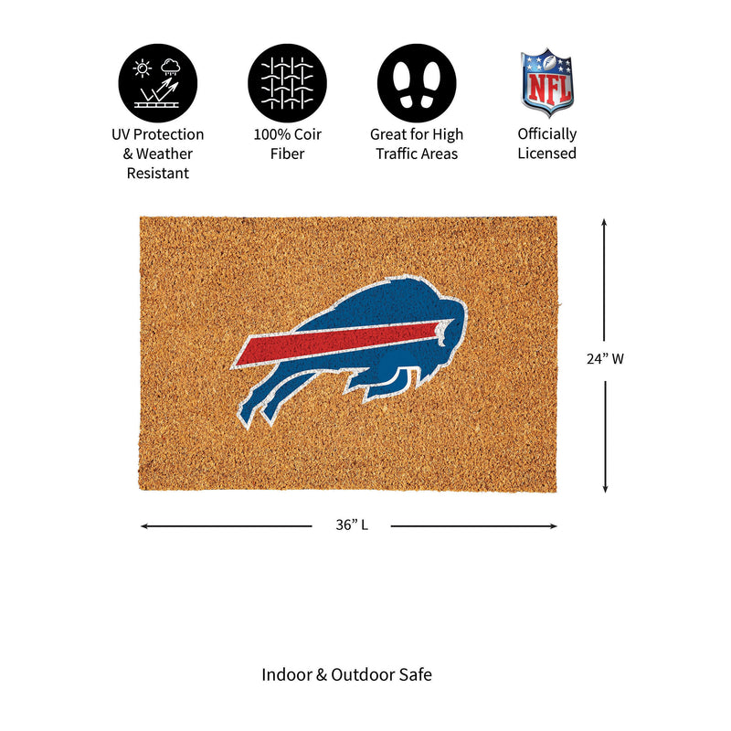 Buffalo Bills Large Full Color Coir Mat, 36"x24"