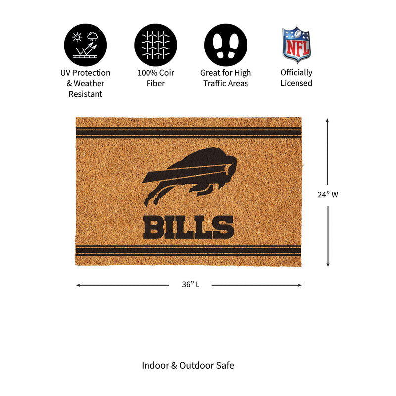 Buffalo Bills Large One Color Coir Mat, 36"x24"
