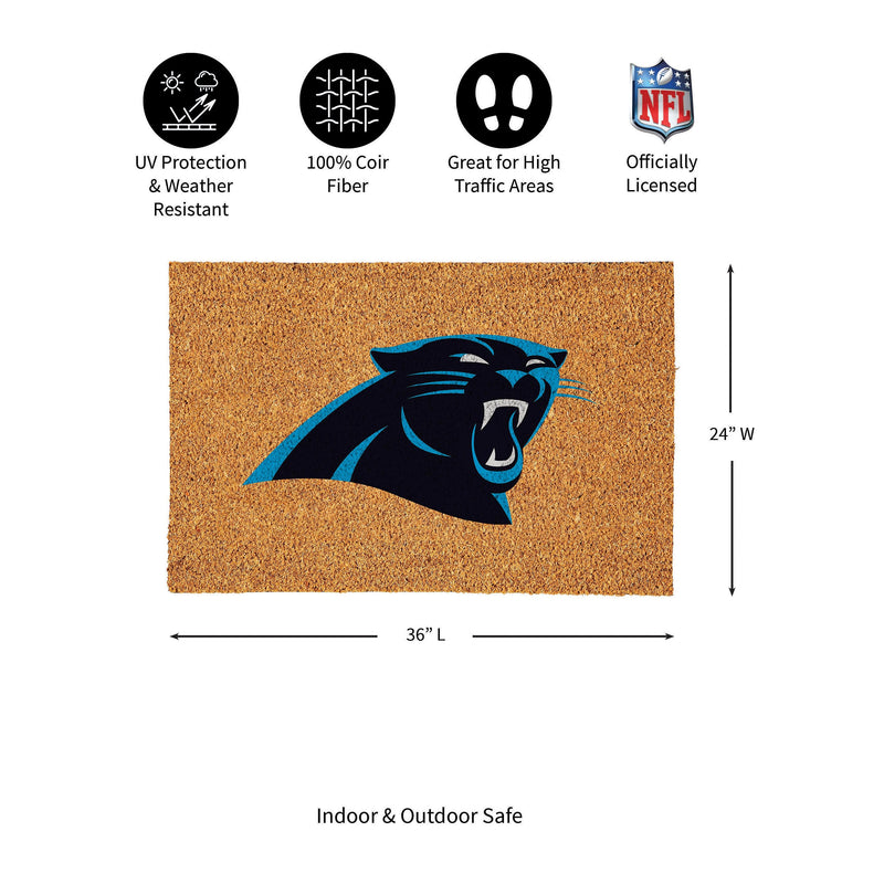 Carolina Panthers Large Full Color Coir Mat, 36"x24"
