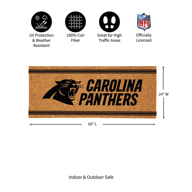 Carolina Panthers Extra Large One Color Coir Mat, 60"x24"