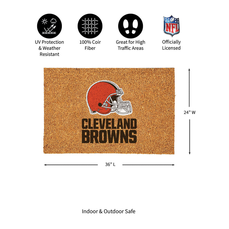 Cleveland Browns Large Full Color Coir Mat, 36"x24"