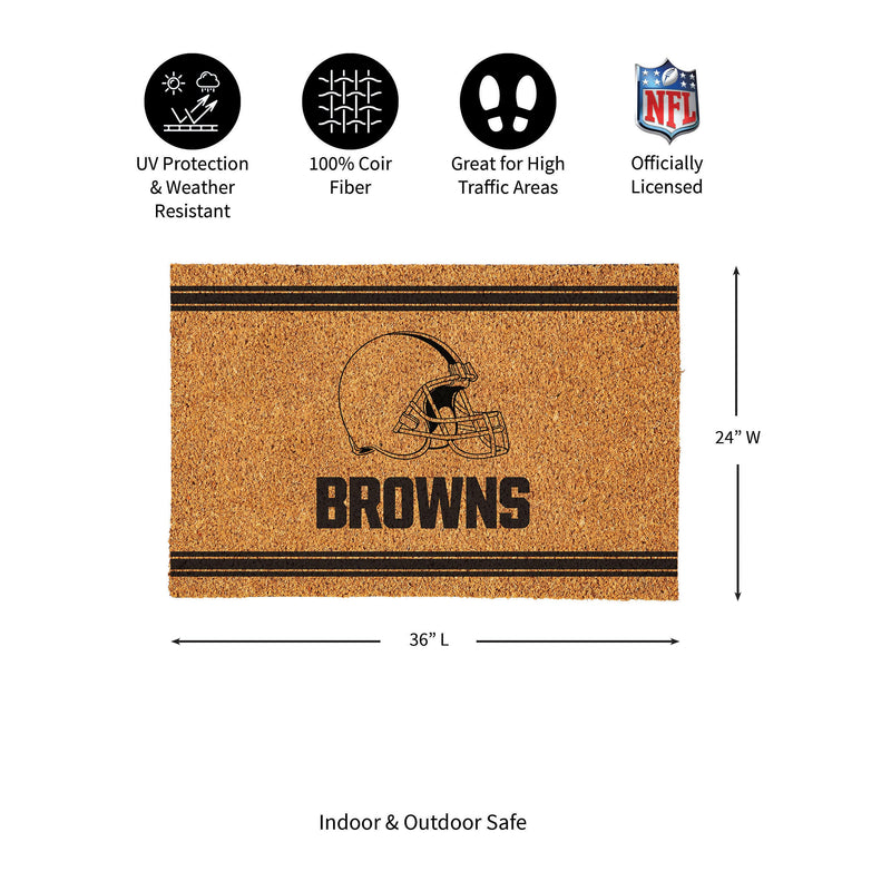 Cleveland Browns Large One Color Coir Mat, 36"x24"