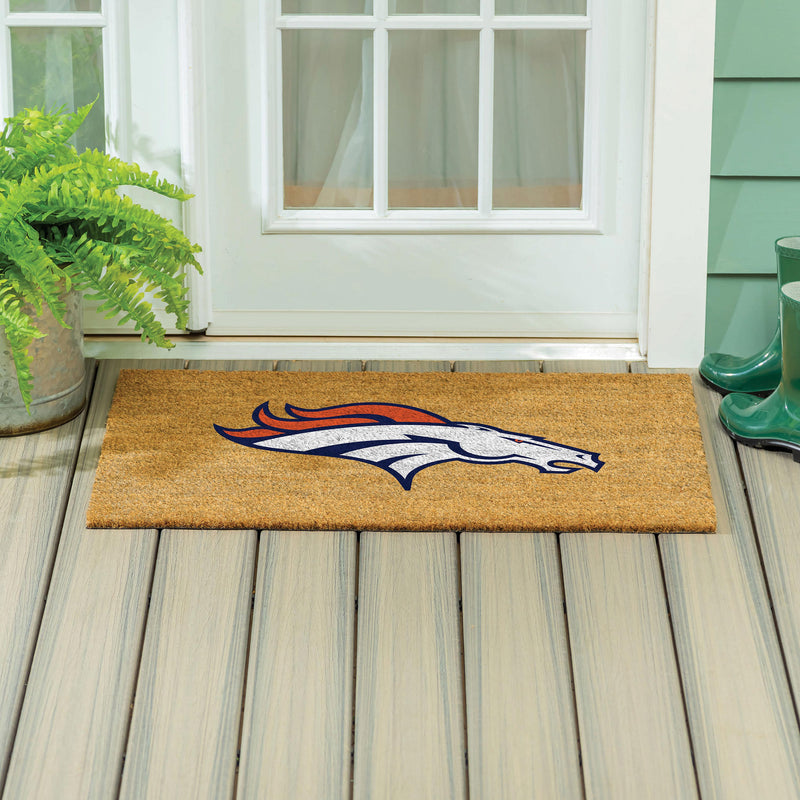 Denver Broncos Large Full Color Coir Mat, 36"x24"