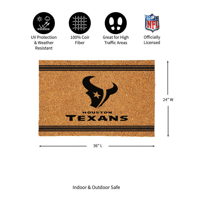 Houston Texans Large One Color Coir Mat, 36"x24"