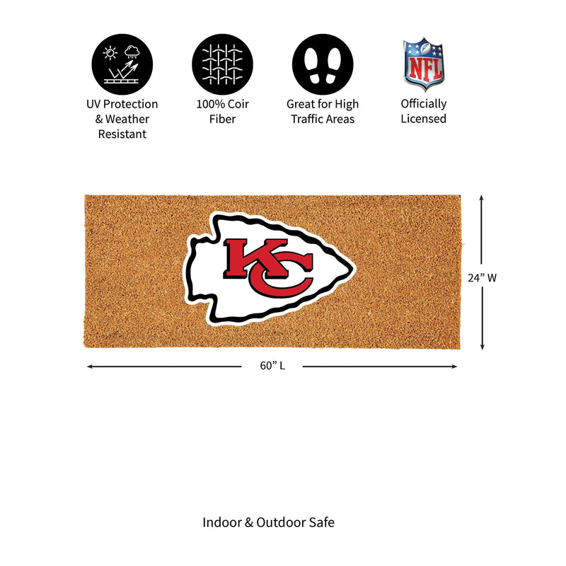 Kansas City Chiefs Extra Large Full Color Coir Mat, 60"x24"