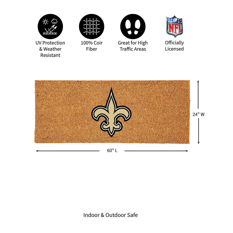 New Orleans Saints Extra Large Full Color Coir Mat, 60"x24"