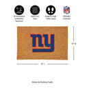New York Giants Large Full Color Coir Mat, 36"x24"