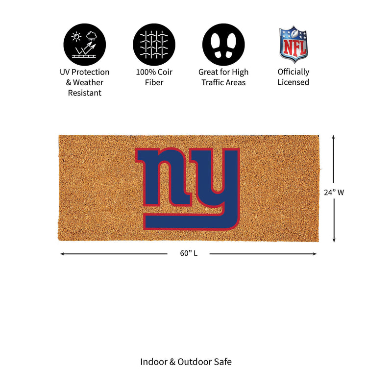New York Giants Extra Large Full Color Coir Mat, 60"x24"