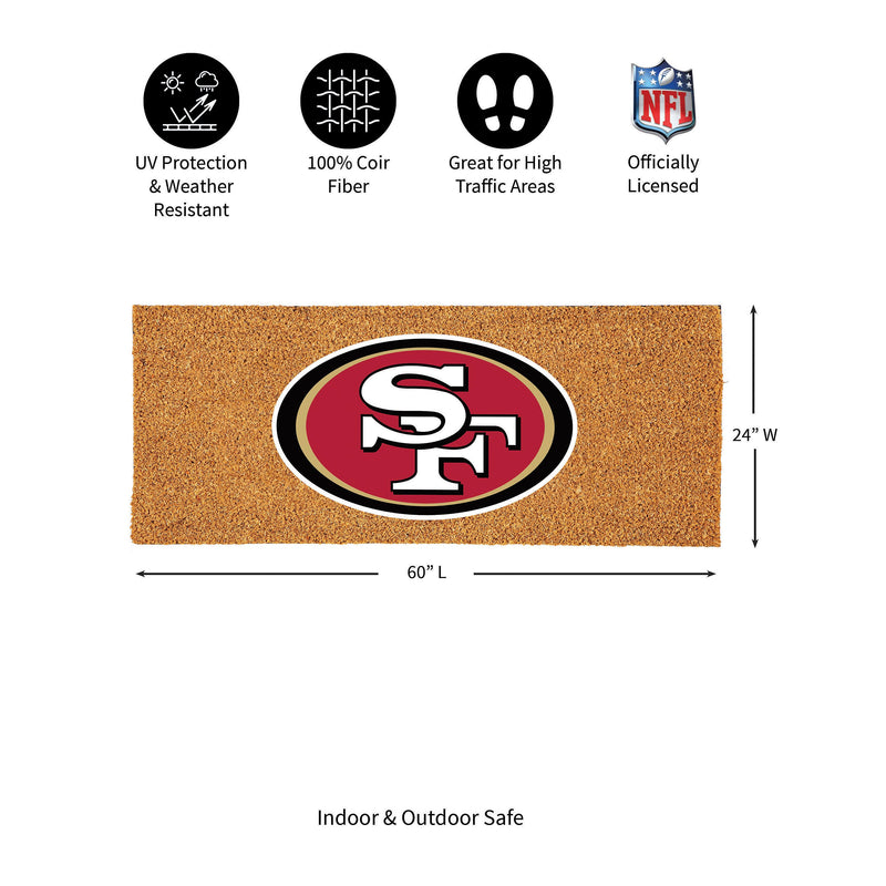 San Francisco 49ers Extra Large Full Color Coir Mat, 60"x24"