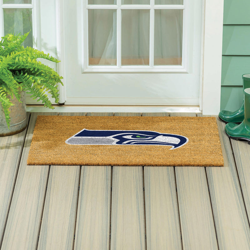 Seattle Seahawks Large Full Color Coir Mat, 36"x24"