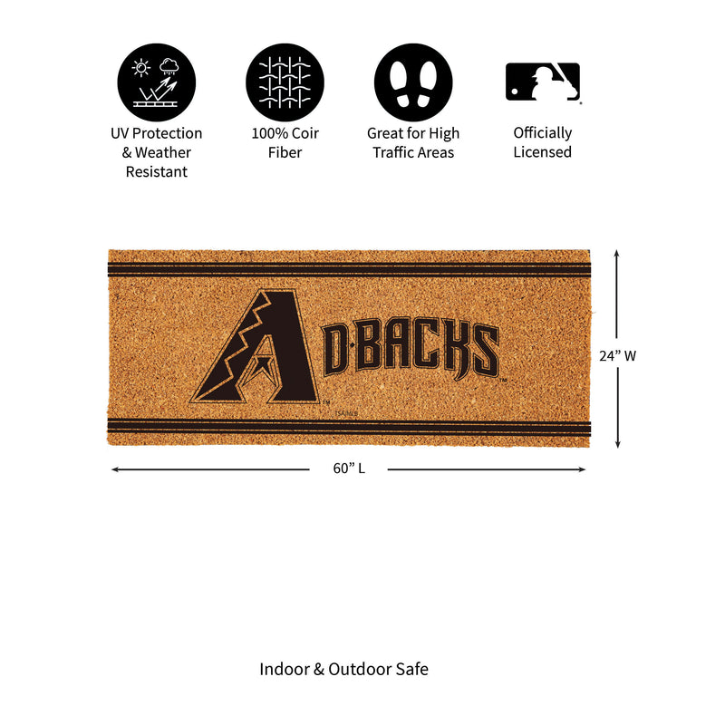 Arizona Diamondbacks Extra Large One Color Coir Mat, 60"x24"