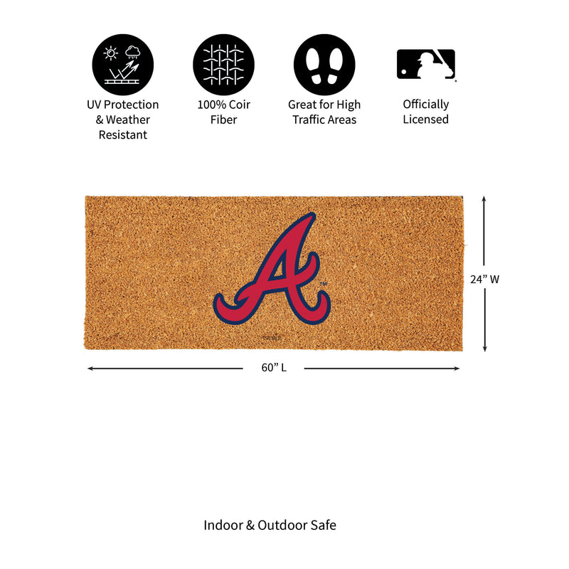 Atlanta Braves Extra Large Full Color Coir Mat, 60"x24"