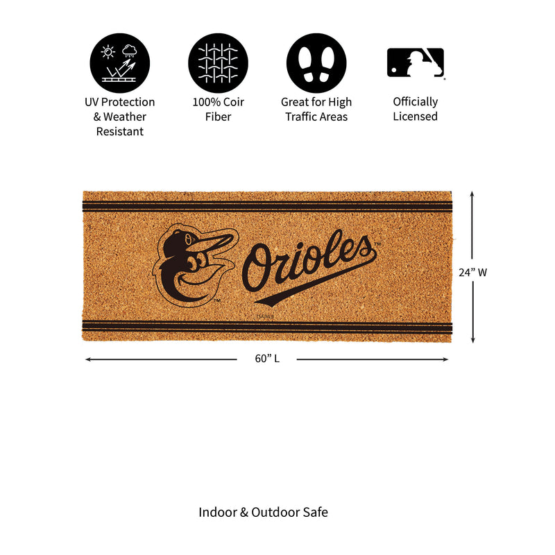 Baltimore Orioles Extra Large One Color Coir Mat, 60"x24"