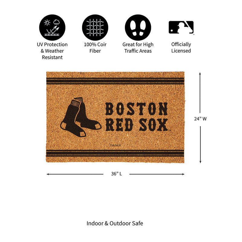 Boston Red Sox Large One Color Coir Mat, 36"x24"