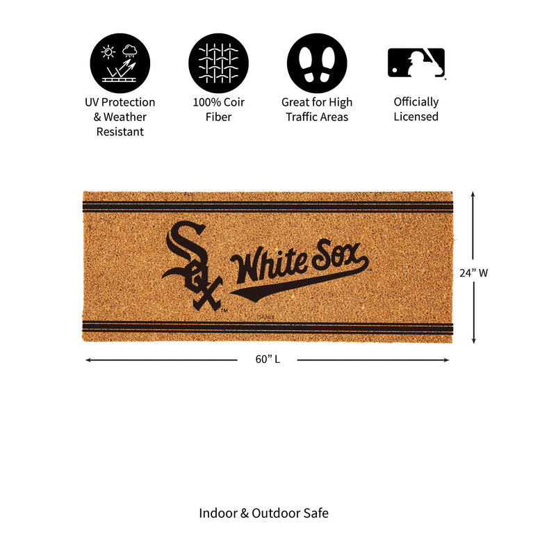 Chicago White Sox Extra Large One Color Coir Mat, 60"x24"