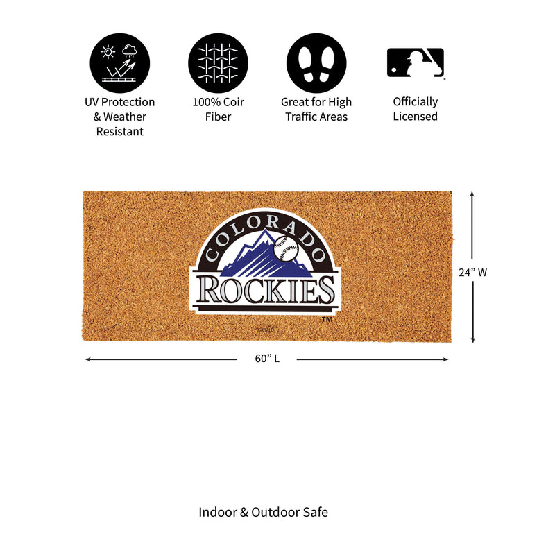 Colorado Rockies Extra Large Full Color Coir Mat, 60"x24"