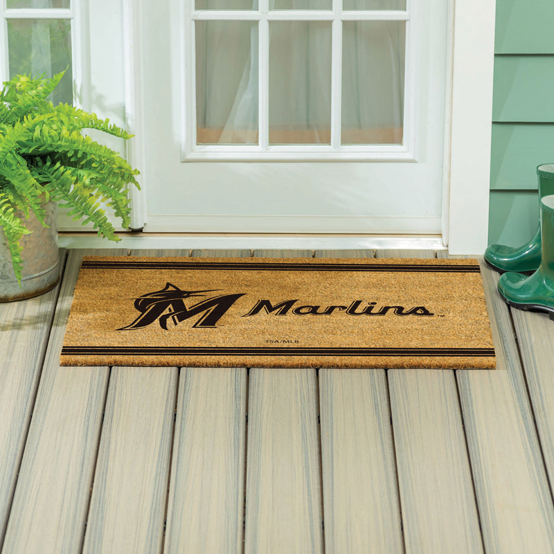 Miami Marlins Large One Color Coir Mat, 36"x24"
