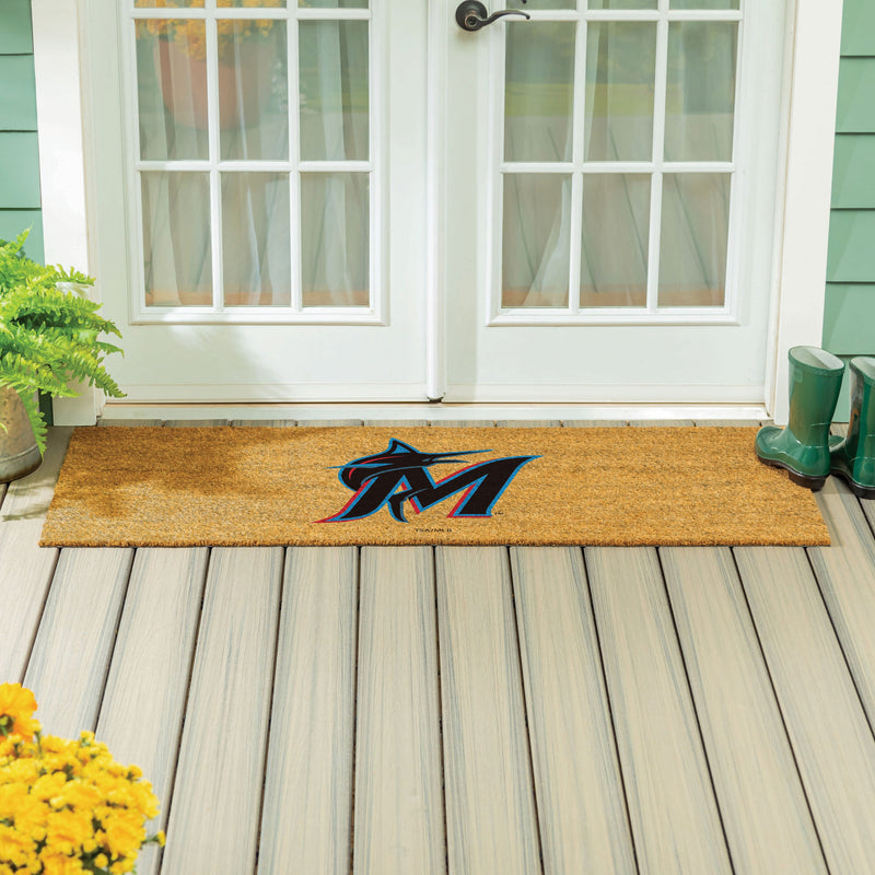 Miami Marlins Extra Large Full Color Coir Mat, 60"x24"