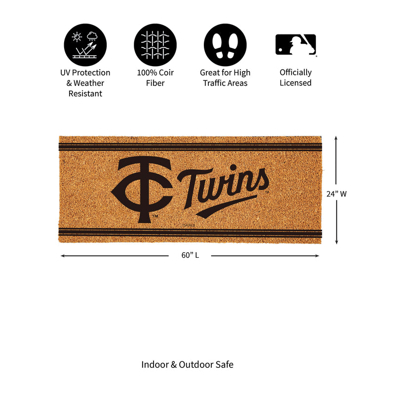 Minnesota Twins Extra Large One Color Coir Mat, 60"x24"