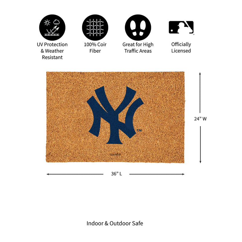 New York Yankees Large Full Color Coir Mat, 36"x24"