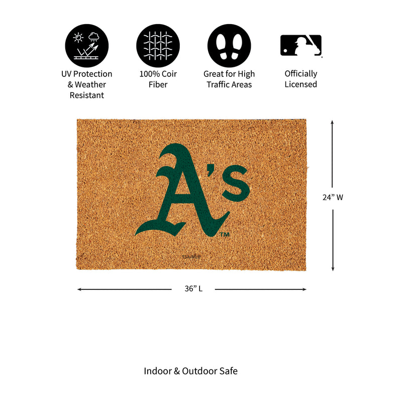 Athletics Large Full Color Coir Mat, 36"x24"
