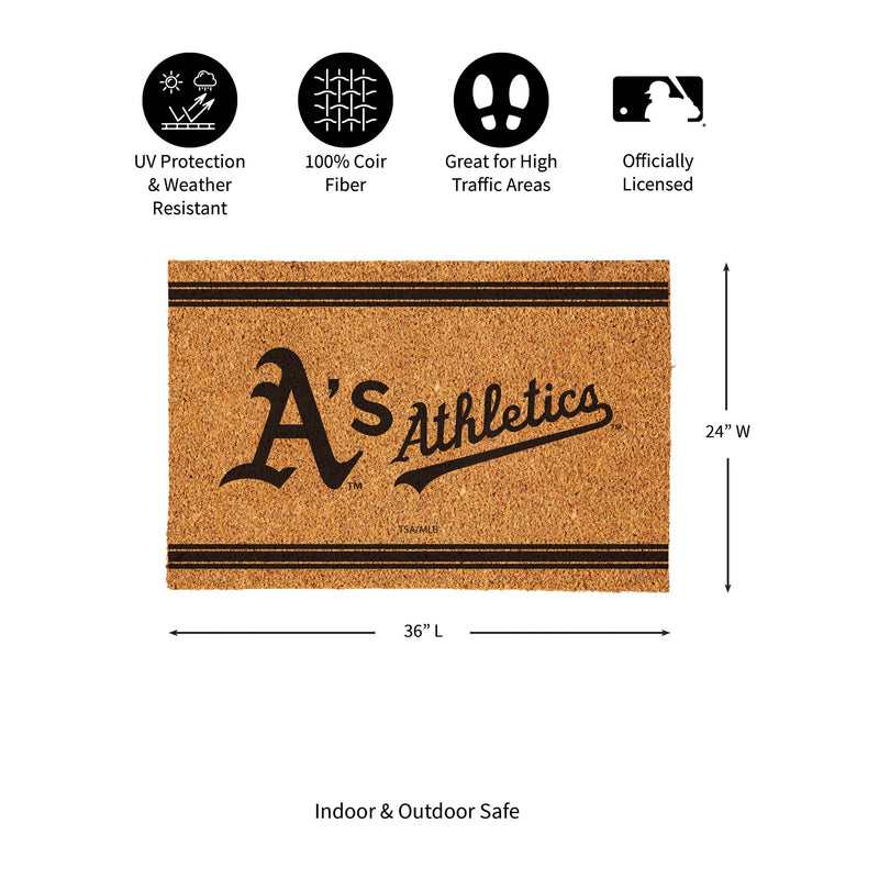 Athletics Large One Color Coir Mat, 36"x24"