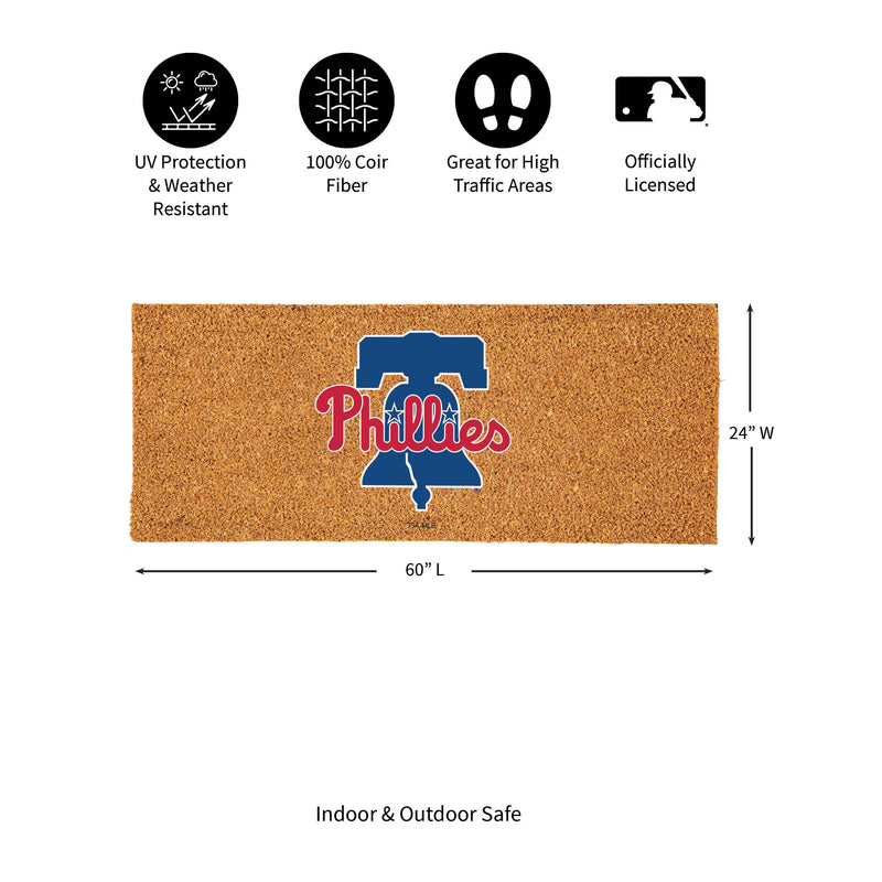 Philadelphia Phillies Extra Large Full Color Coir Mat, 60"x24"