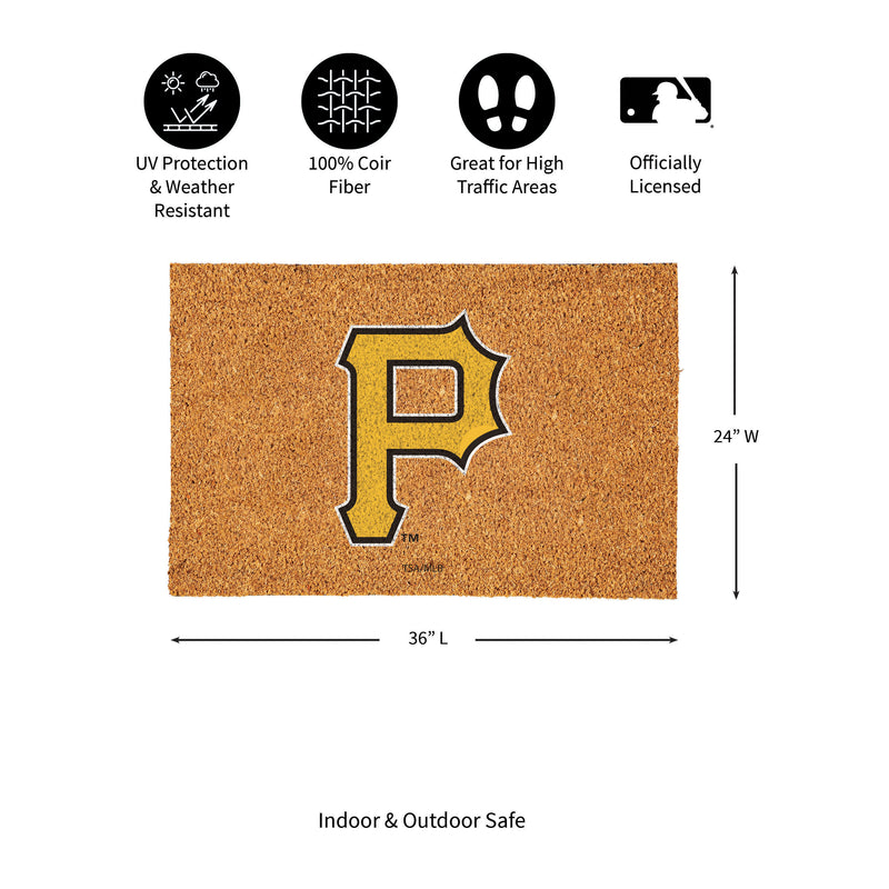 Pittsburgh Pirates Large Full Color Coir Mat, 36"x24"
