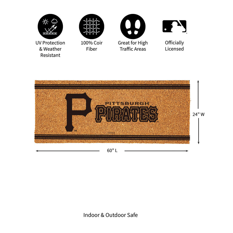 Pittsburgh Pirates Extra Large One Color Coir Mat, 60"x24"