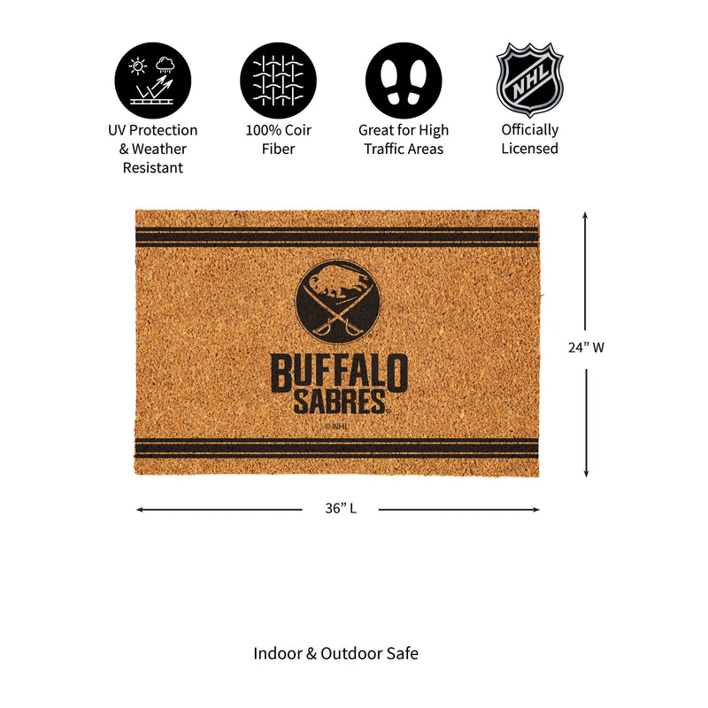 Buffalo Sabres Large One Color Coir Mat, 36"x24"