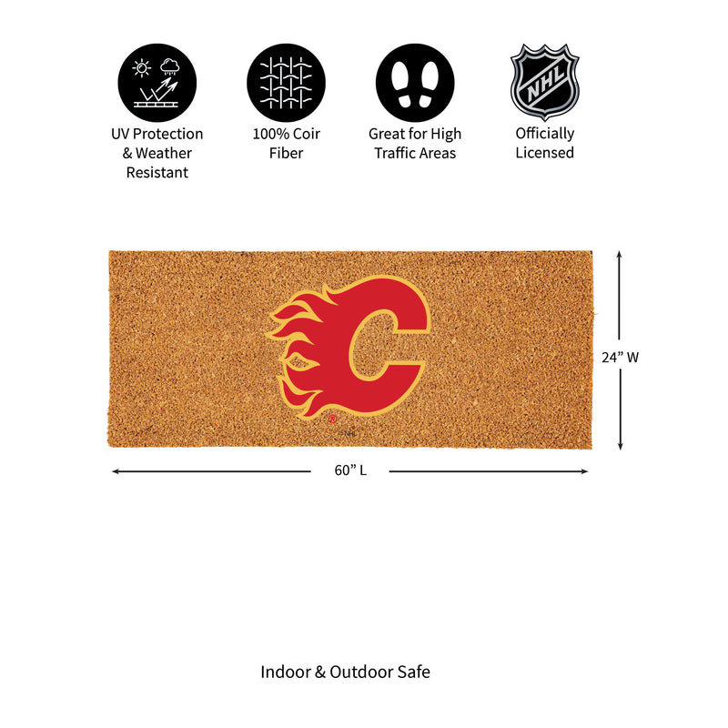 Calgary Flames Extra Large Full Color Coir Mat, 60"x24"