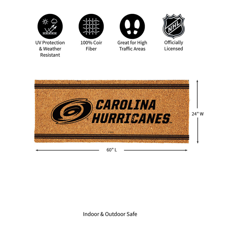 Carolina Hurricanes Extra Large One Color Coir Mat, 60"x24"