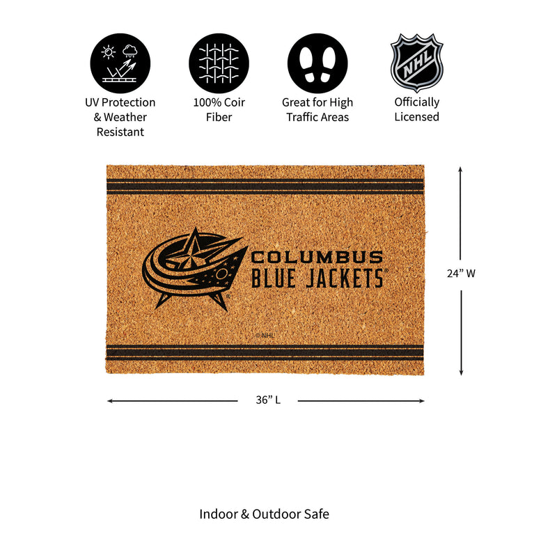 Columbus Blue Jackets Large One Color Coir Mat, 36"x24"