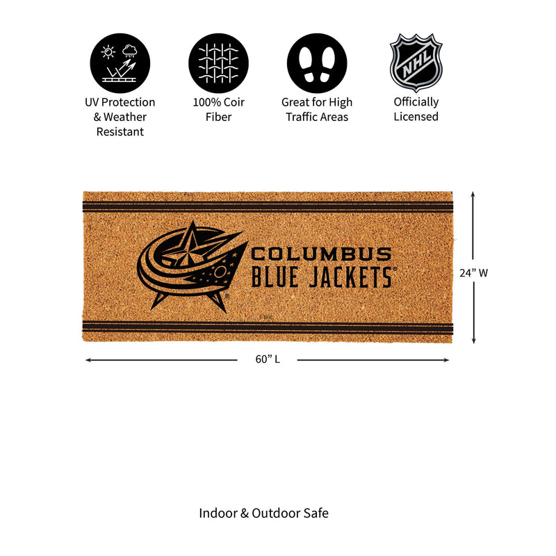 Columbus Blue Jackets Extra Large One Color Coir Mat, 60"x24"