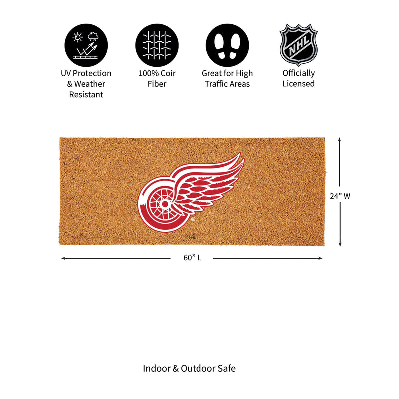 Detroit Red Wings Extra Large Full Color Coir Mat, 60"x24"